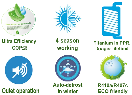 7KW 9KW 11KW 15KW Single Inverter High Efficiency Cop 5 Swimming Pool Heat Pump