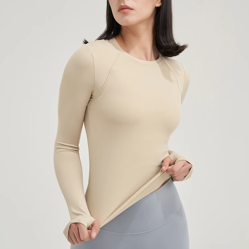 SOISOU Nylon Gym Top Yoga Shirt Fitness Sport Women Clothing Elastic Breathable Pilates Long Sleeve Tops 5 Colors 4 Size Best Sellers In Sports & Entertainment