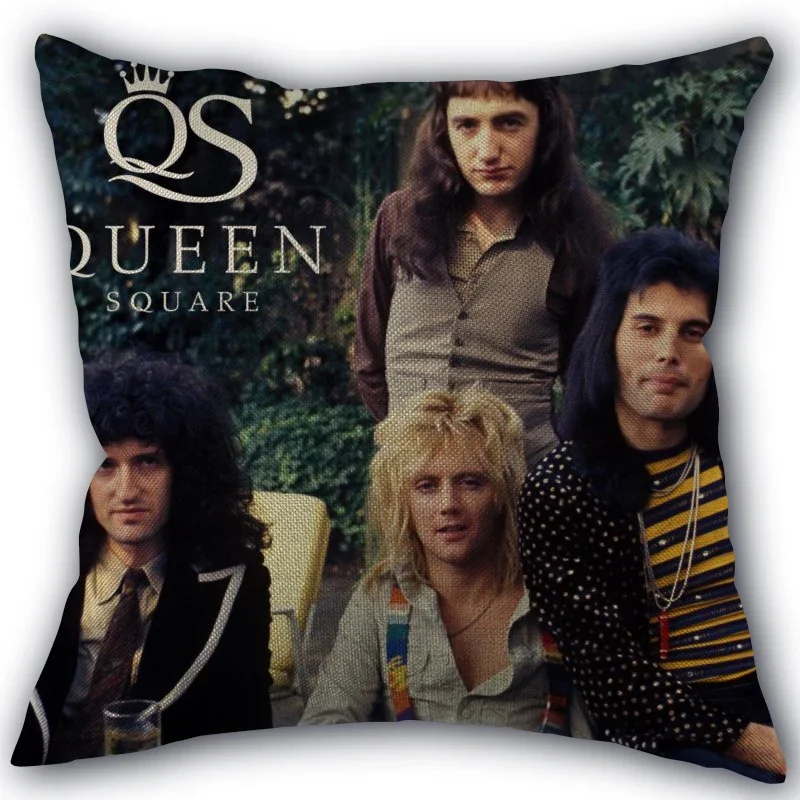 Custom Queen Band Pillowcase High Quality Home Textile Cotton Linen Fabric 45x45cm One Side Decoration Pillow Covers