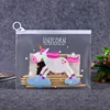 Korean Translucent Unicorn Cute Girl Pencil Case Stationery Bag Creative Storage File Bag Office Stationery Desk Organizer 4