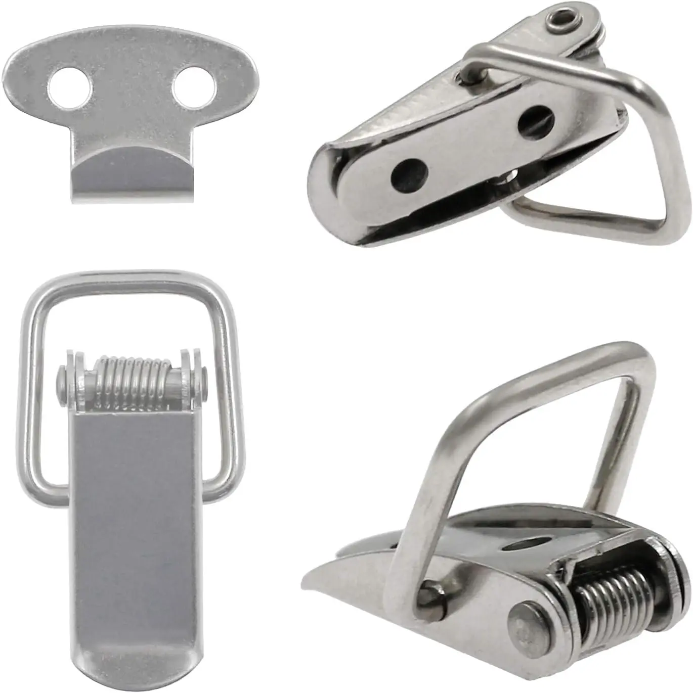 Stainless Steel Spring Loaded Toggle Lock Clasp Buckle Latch for Cabinet Boxes Suitcase Toolbox Trunk Case and Chest 2PCs