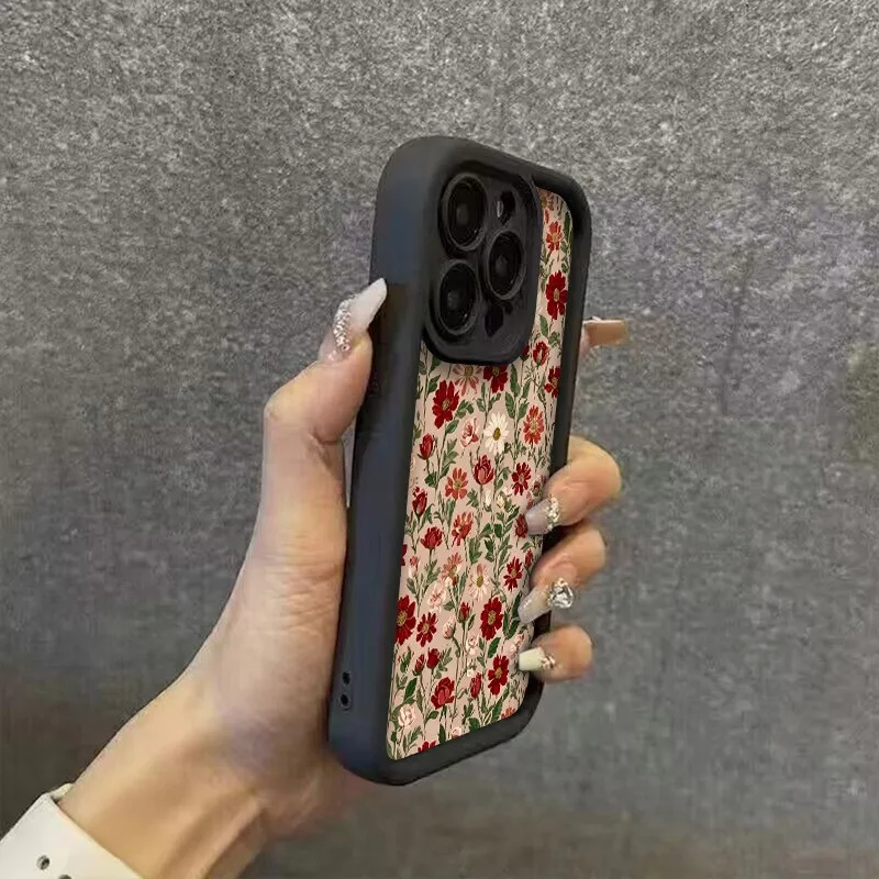 Vintage Wine Red Floral Pattern Phone Case - TPU Cover