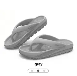 Men's Cloud Comfort Platform Slides - Shock Absorbent & Anti - Slip Summer Slippers - 46 - 47 (GRAY)
