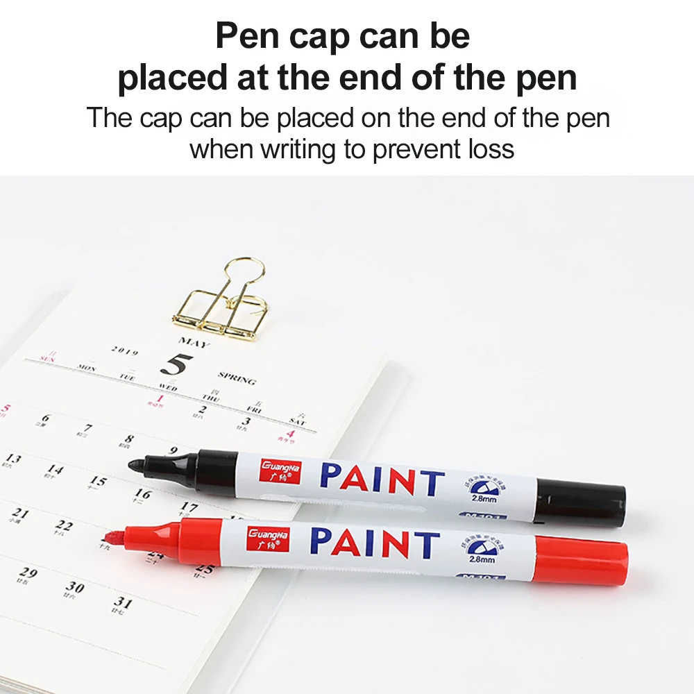 1PCS Permanent Paint Marker Pen Waterproof Colorful DIY Graffti Art Marker Pen Cars Wheel Tire Oily Mark Car Accessories