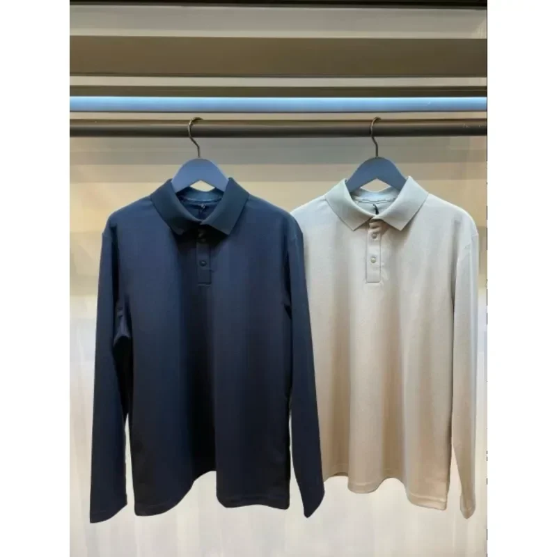 

High End Golf Clothing New Men's Long Sleeved Polo Shirt Elastic Slim Fit Versatile Temperament Slimming Trend