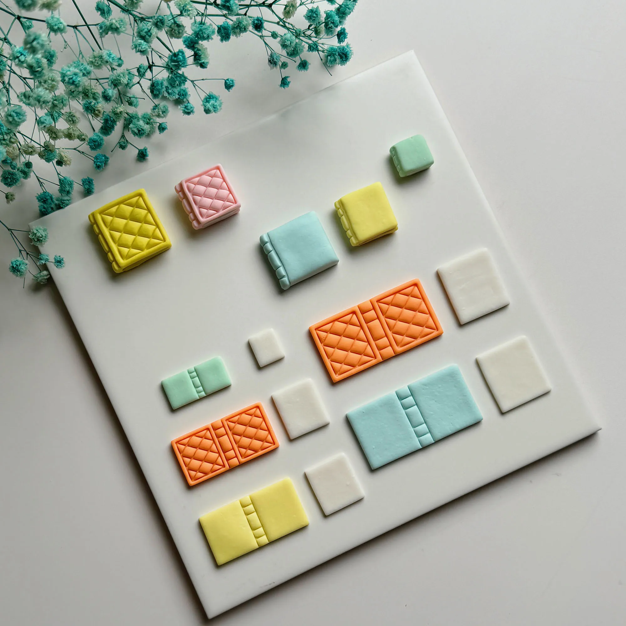 2PCS Square Book Shaped Soft Polymer Clay Cutting Handmade Earrings Embossing Cutter DIY Jewelry Pendant Clay Sculpting Tools
