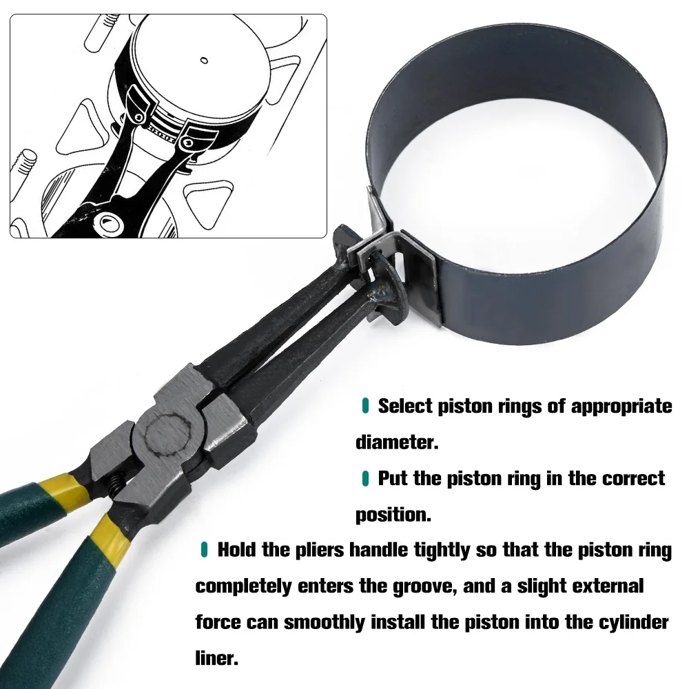 Compresor De Aros De Pistón Ajustable - Herramienta Para Instalación Y Extracción, Acero, Rango 50-180 Mm