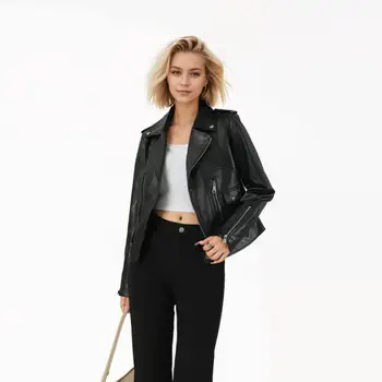 Women's Black Biker Jacket