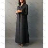 High End Black Double Breasted Luxury Abaya Blazer Women Suits Peak Lapel Chic Dubai Long Jacket 1 Piece Formal Business Outfits 2