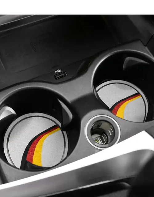 Alcantara Auto-Getränkehalter-Untersetzer, 2 Stück, M Performance für BMW  F30 F32 F31 F20 F10 E90 E92 E60 X3 G01 G20 G30 F07 1 3 Serie Zubehör