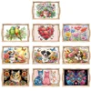 Wooden Colorful Pattern 5D Diamond Painting Tray Art Craft with Handle Diamond Painting Tray Handicraft for Countertop Decor 4