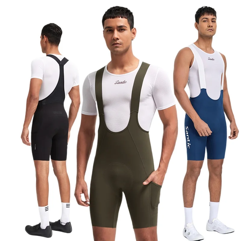 Santic New Cycling Bib Shorts Men's Imported Seat Cushion MTB Road Cycling Bib Shorts Use for 6 Hours GM25C05193