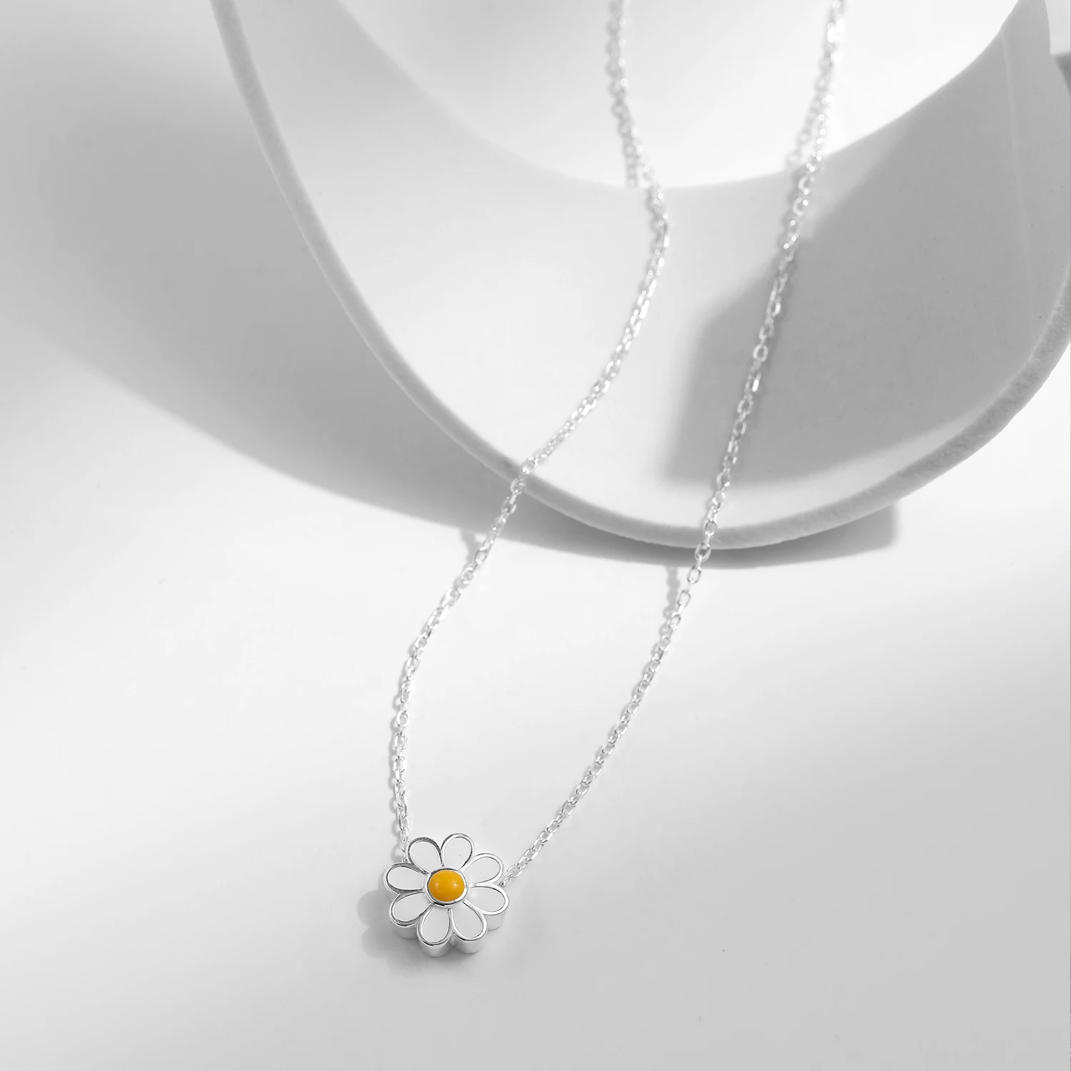 Collana Con Girasole Donna Argento