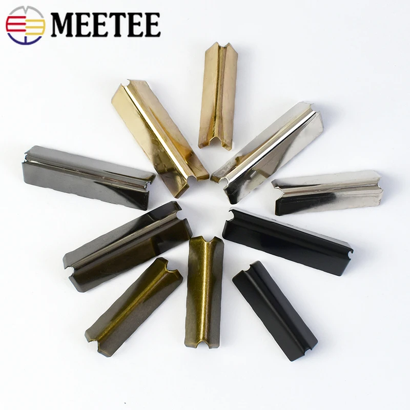 Meetee 금속 테일 클립 버클, 멜빵 엔드 클립, 스토퍼 단추 가방, 지퍼 정지 걸쇠 하드웨어 액세서리, 20-60mm, 10 개, 20 개, 30 개