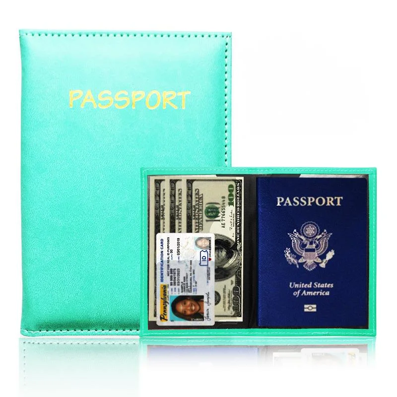 Fashionable multi-color passport protective case for both men and women traveling abroad ultra-thin pu leather passport holder images - 6