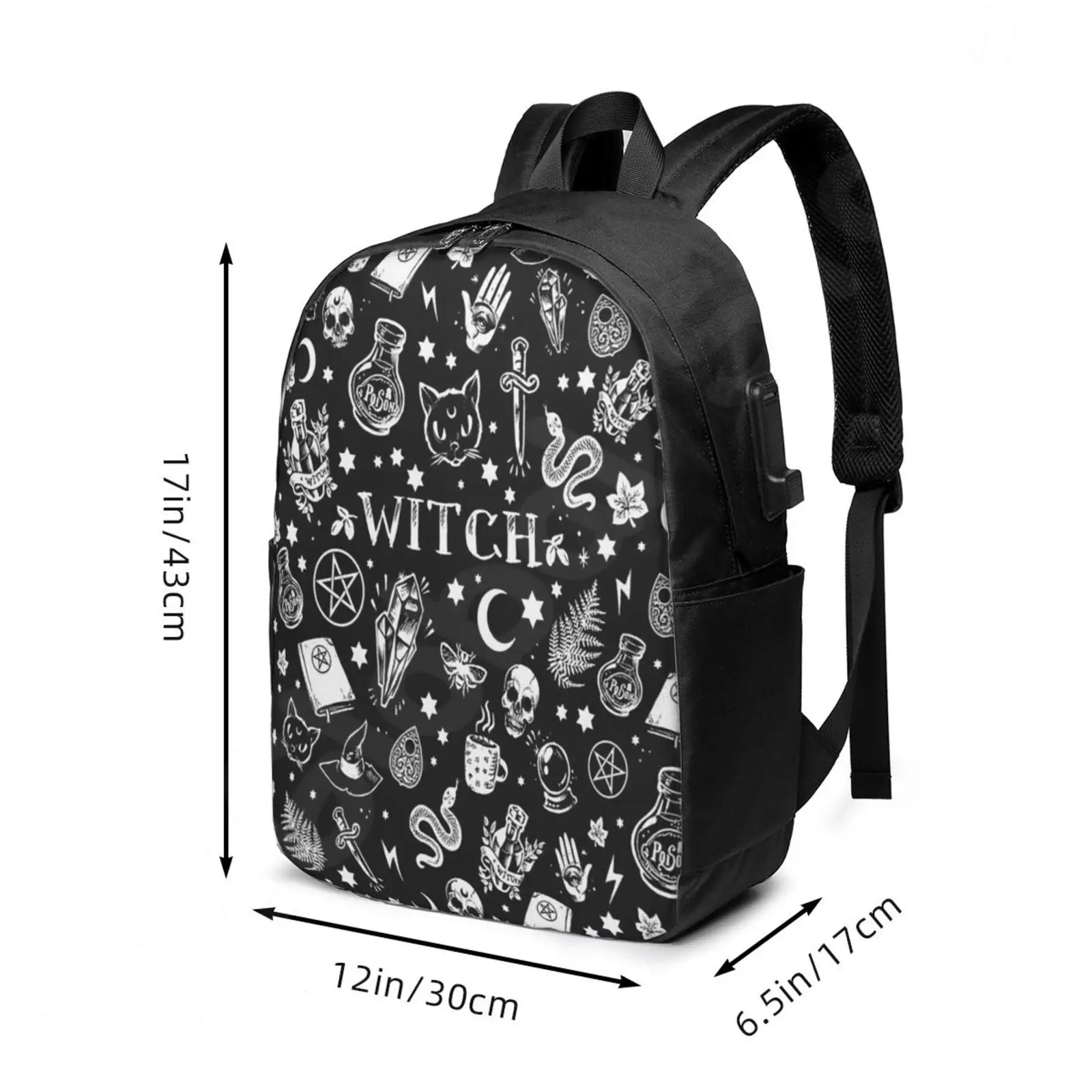 Howling Wolf Black Half Moon Unisex Travel Backpack Lightweight Shoulder  Bag Funny Laptop Daypack