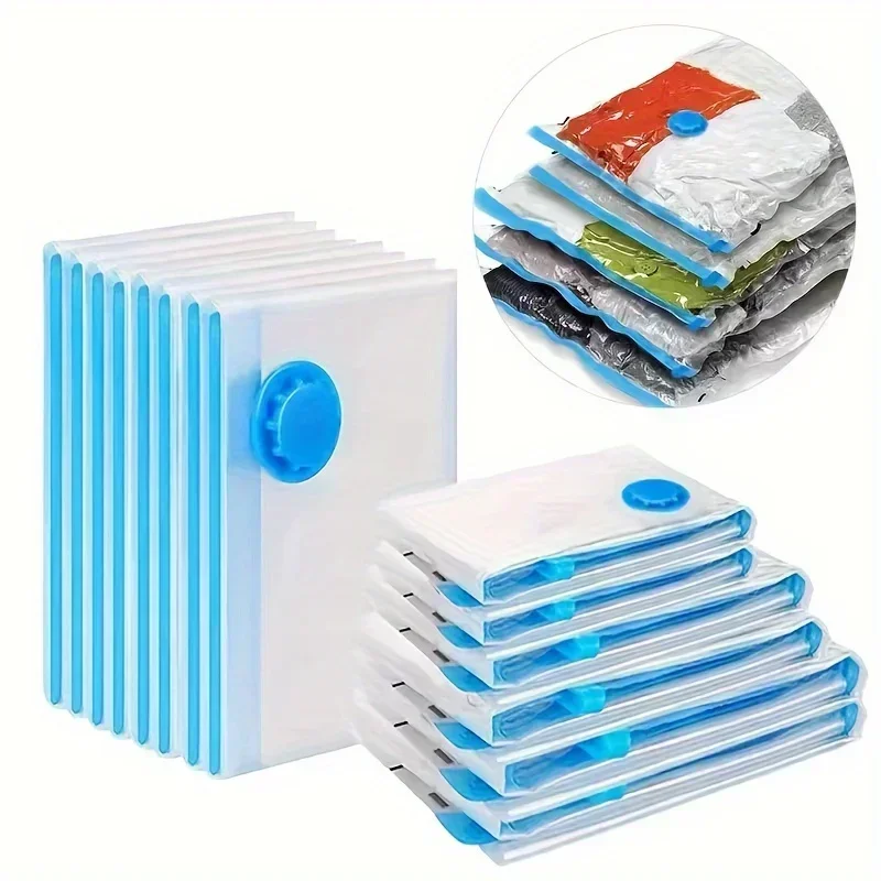 A set of multi size space saving vacuum storage bags with hand pumps - used for storing and organizing clothes and quilts 6