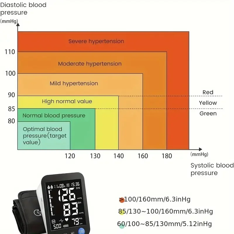 Home electronic arm blood pressure monitor 3.9 inch large backlight LCD voice Bluetooth blood pressure automatic measuring