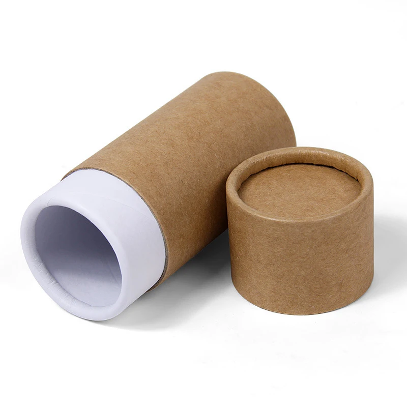50Pcs Custom LOGO Cardboard Tubes With Caps Kraft paper tube for essential  oil 10-200Ml Coffee, Glass,Food,Gift Container