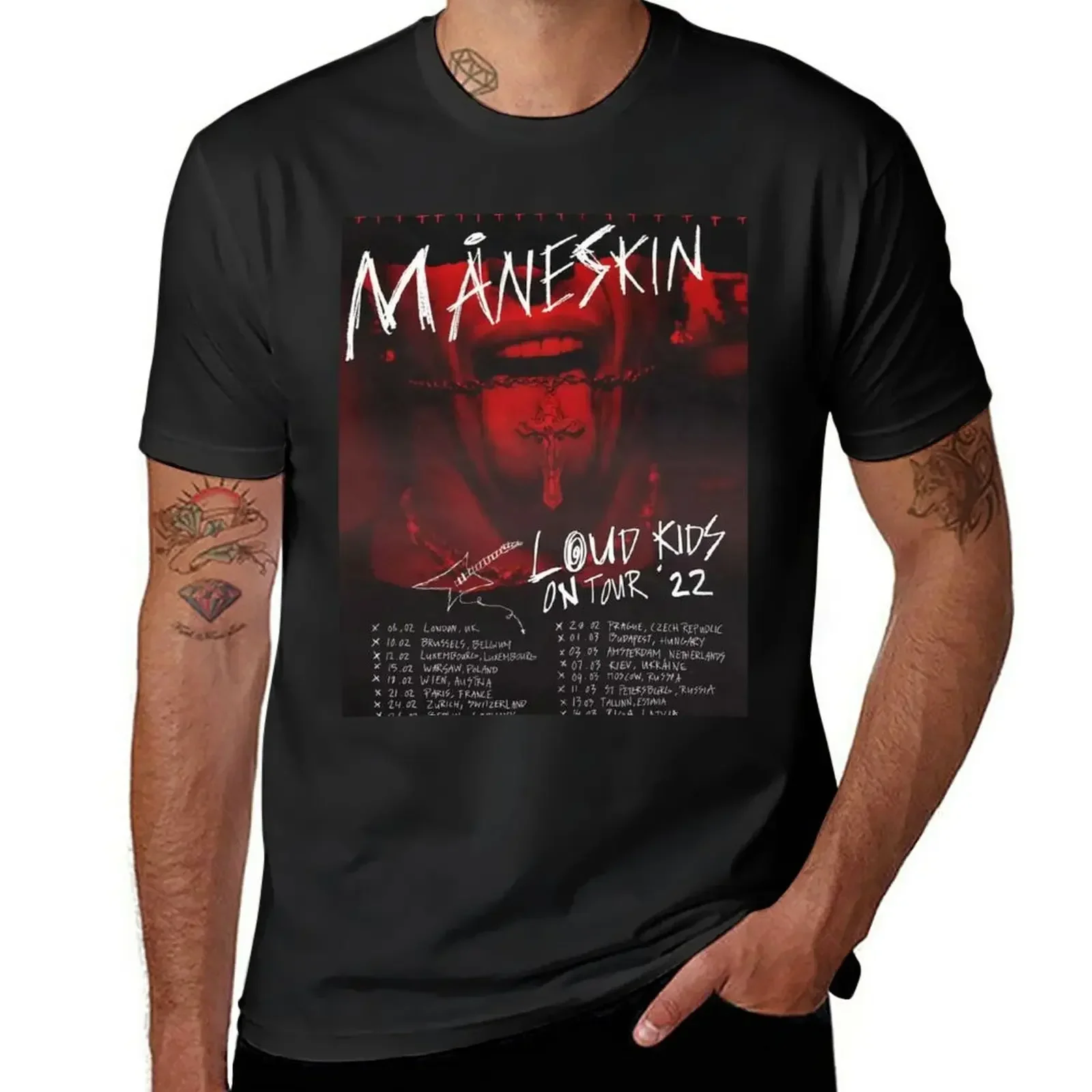 

Maneskin Tour T-Shirt oversized plain funnys heavy weight t shirts for men