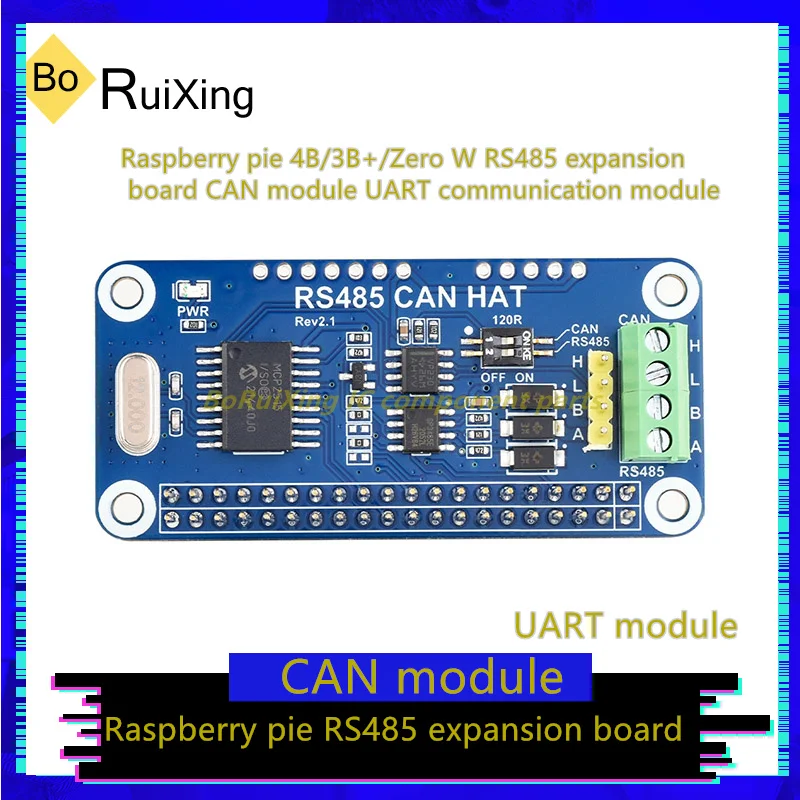 5 Pz/Lotto Rs485 Cah Hat Raspberry Pie 4B/3B +/Zero W Scheda Di Espansione Rs485 Può Modulo Modulo Di Comunicazione Uart