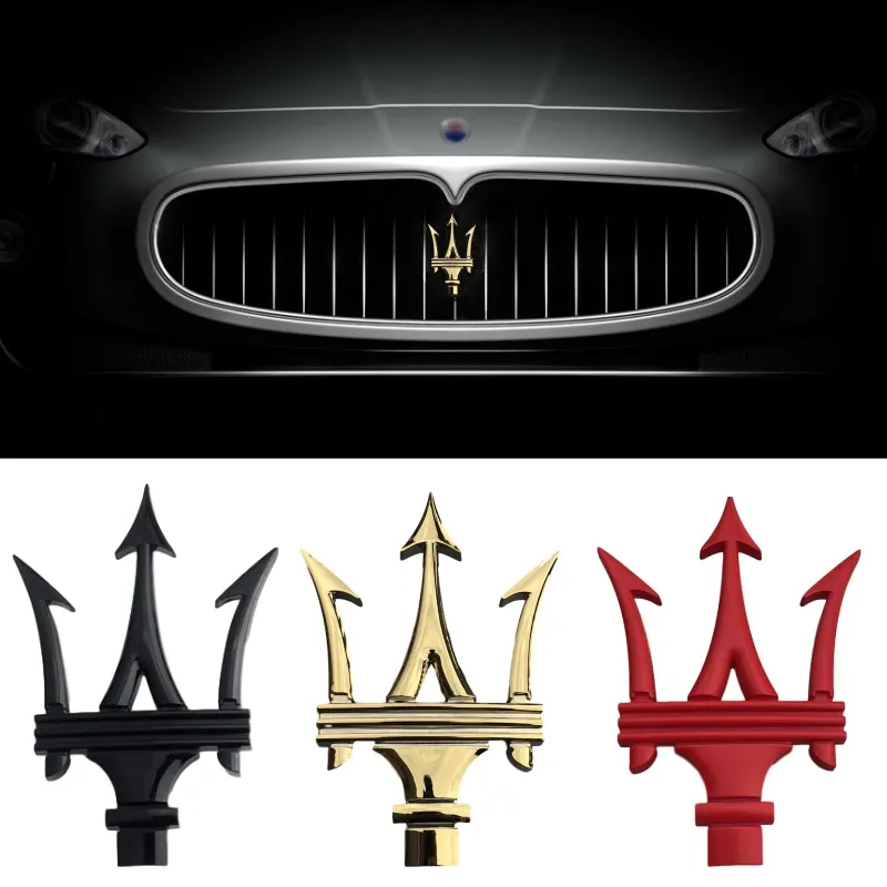 

Car Front Grill Emblem for Maserati Quattroporte Ghibli Granturismo Levante GTS GT Q4 Coupe Gransport Trident Sticker Styling