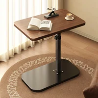Table d'appoint en forme de C à hauteur réglable, table d'appoint étroite avec base coulissante, petite table d'appoint pour canapé pour salon, chambre et petits espaces 2