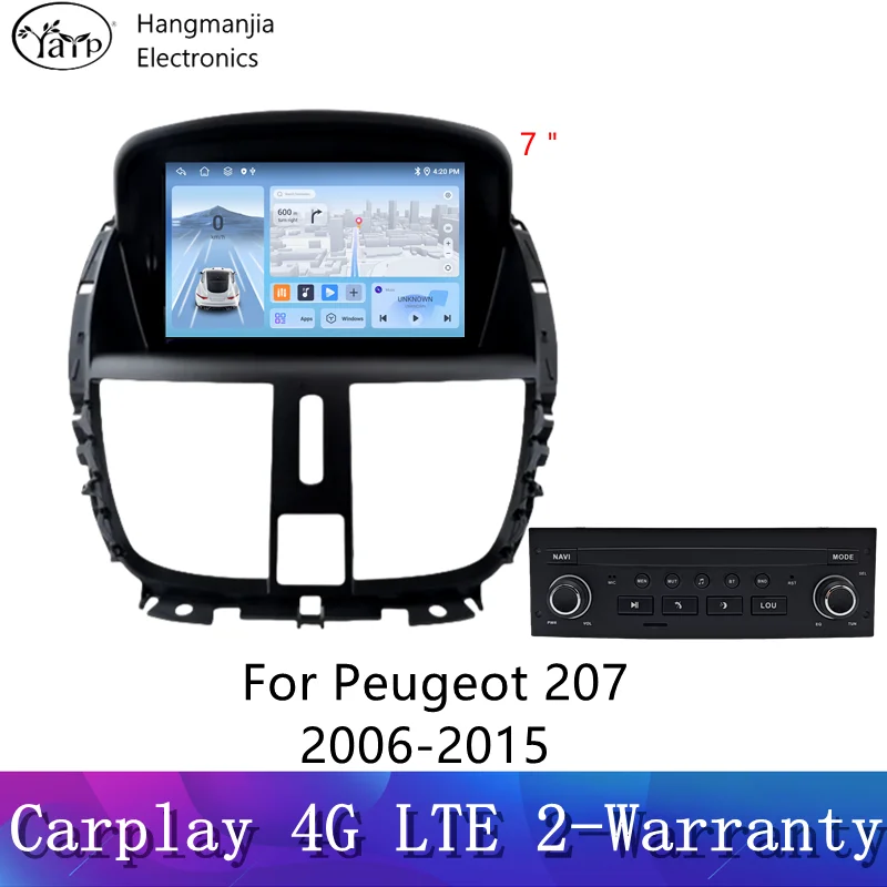 Hangmanjia-Autoradio sans fil Android CarPlay, systèmes intelligents automatiques, limitation de l'autoradio, KIT 207 207CC 2006 - 2015 1