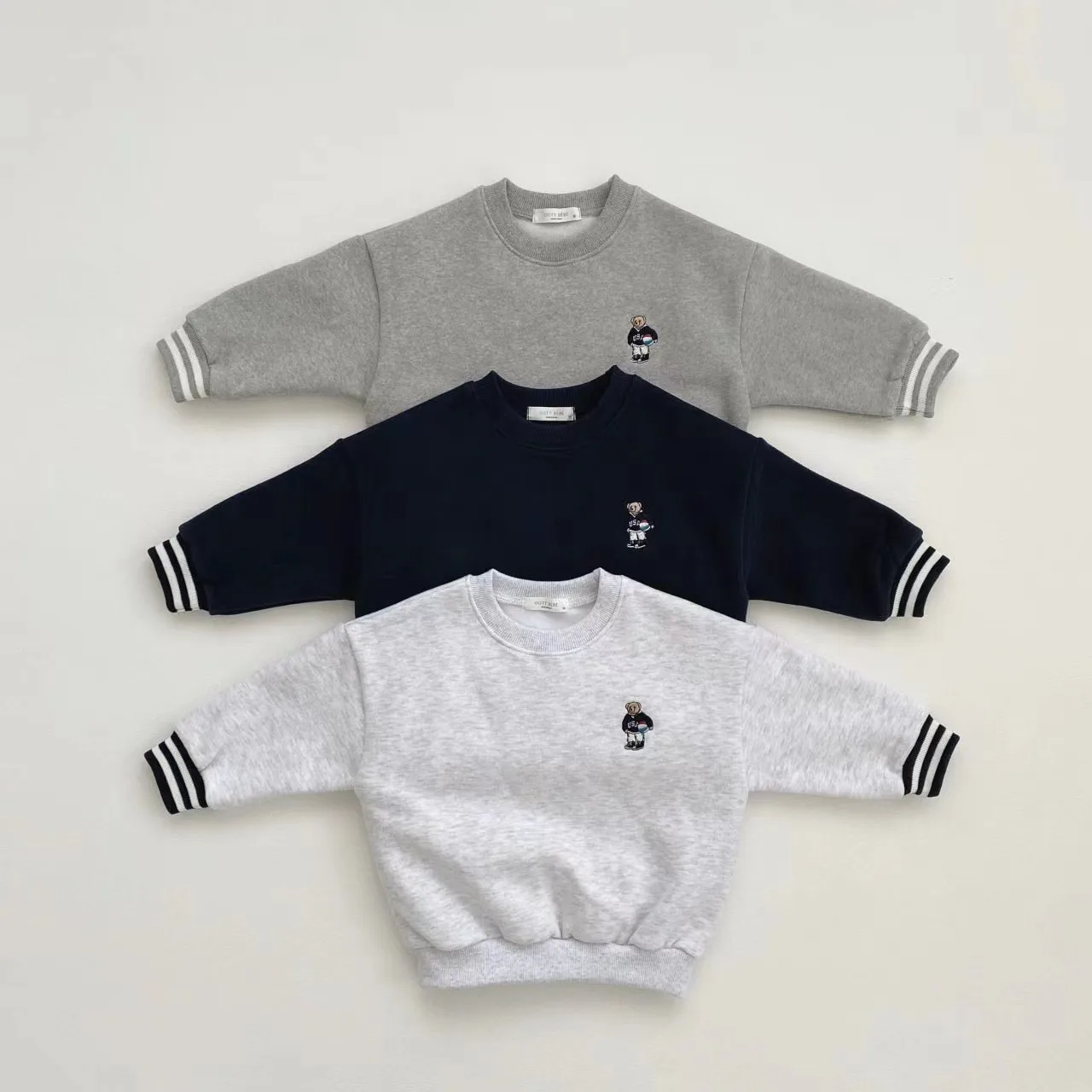 Description Picture 2 of item2025 Winter New Baby Casual Clothes Set Children Fleece Sweatshirt + Pants 2pcs Suit Toddler Outfits Infant Boy Warm Sportswear
