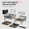 Dish Drying Rack, Dish Rack with Drainboard, Kitchen Expandable Dish Drying Rack with Rotatable Swivel Spout and Utensil Holder 5