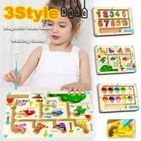 2024 Christmas Magnetic Counting Color Sorting Game Maze Board Moving Strategy Game Sensory Games Kids Educational Toys Gifts 2