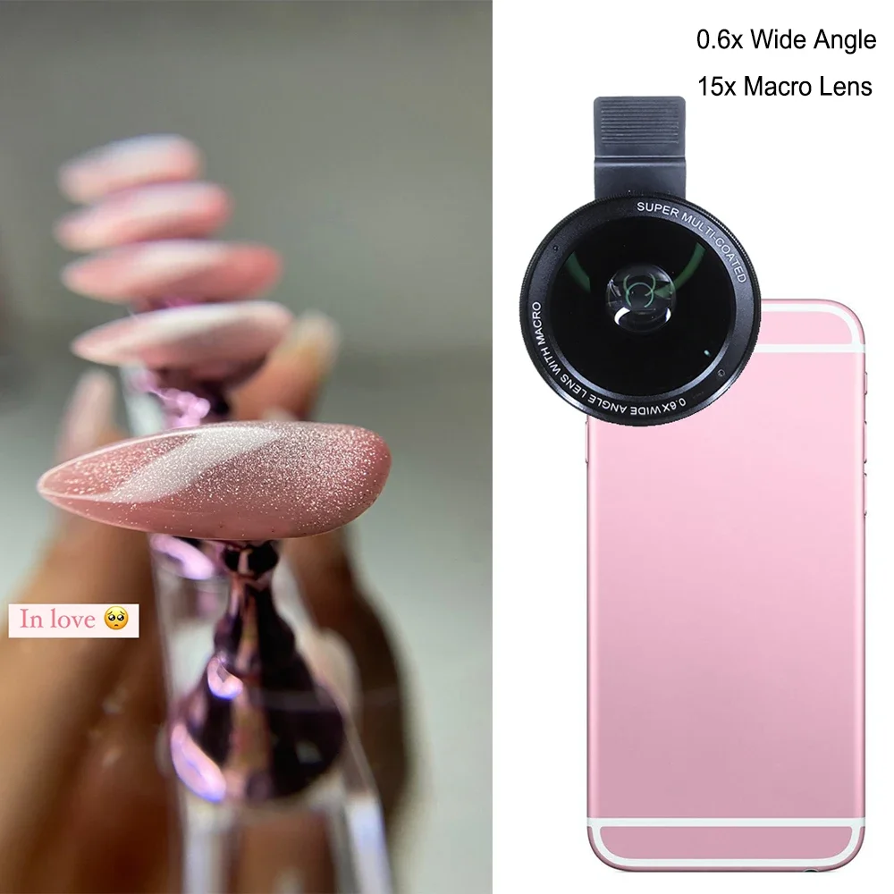 15X Macro Lens 4K Hd Professional Photography Phone Camera Lens Per Ciglia Diamond Jewelry 0.6X Macro Lens Per Smartphone