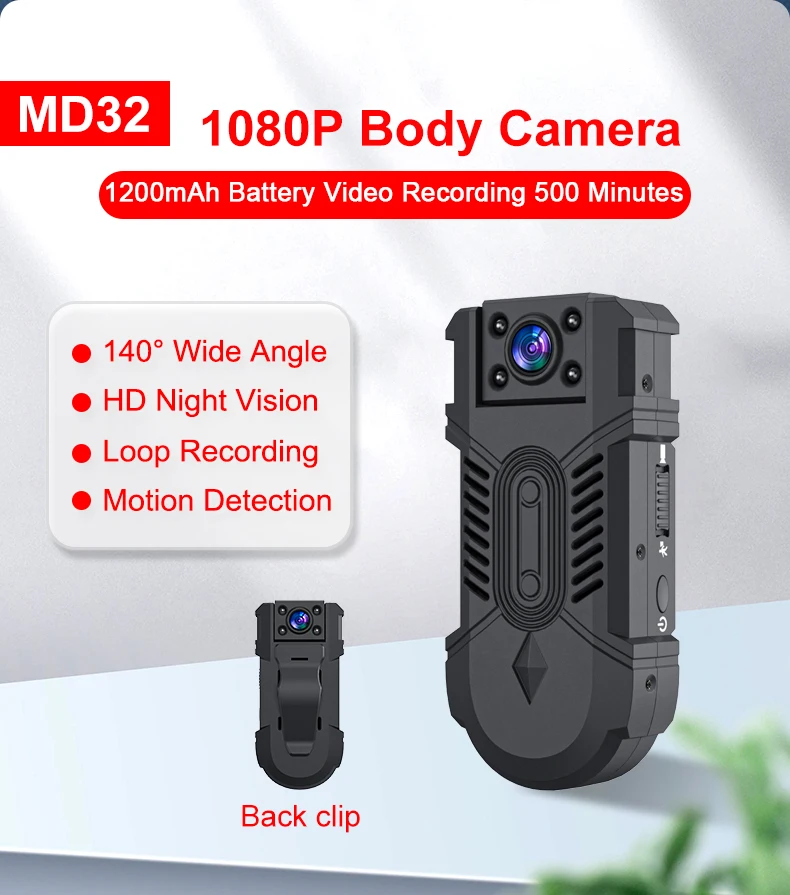 Mini Body Camera 1080P Professional HD Portable Night Vision Small Pocket Camera Sports DV Camcorder Car DV 10 hours