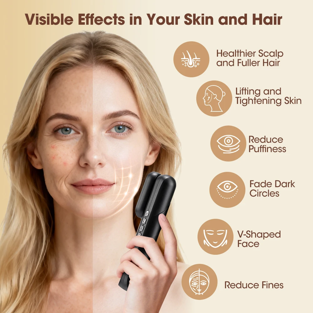 4 In 1 Electric Massage Comb EMS Scalp Massage Brush Heated Vibration Red Light Hair Growth Massager Face Roller Beauty Device