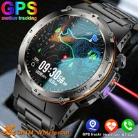 2025 New Outdoor Military Smart Watch Men GPS Trackr IP68 Waterproof 500mAH Health Monitor Bluetooth call Sports Laser Bracelet 1