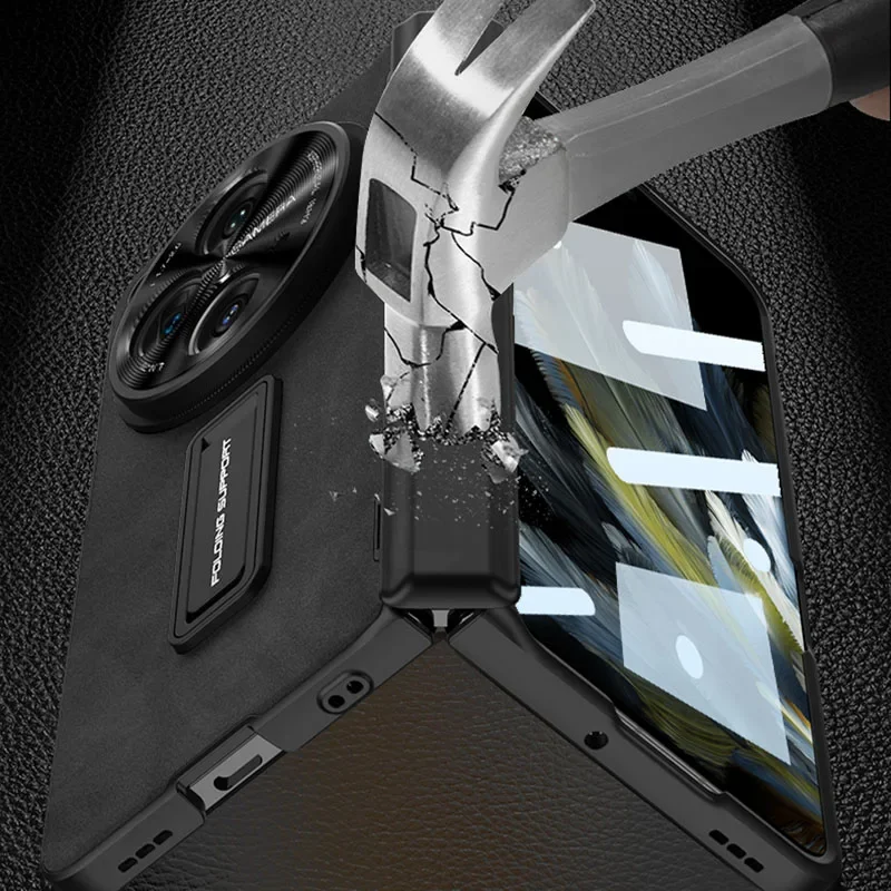 Magnetic Hinge PU Leather Case For Oneplus Open With Front Glass 360 All-include