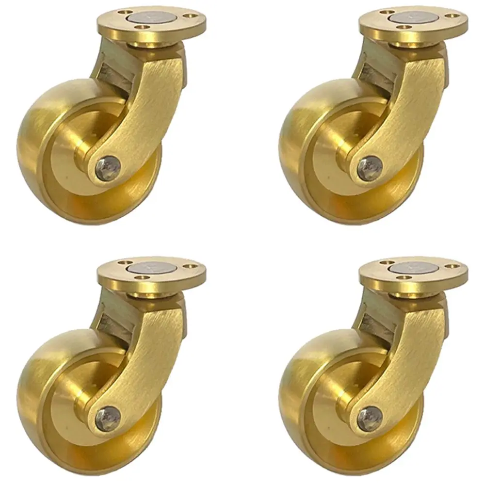 

NEW 4PCS 1.25''/1.34'' Solid Brass Casters Tea Table Chair Sofa Couch Piano Feet Furniture Castors 360° Swivel Wheels Rollers