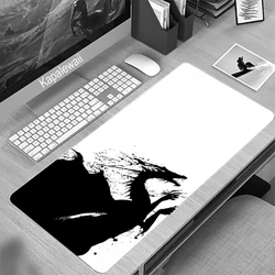 Tapis de souris de jeu personnalisé en peau, noir et blanc, pour ordinateur portable, garçon, livraison gratuite, grand clavier, tapis de Table 