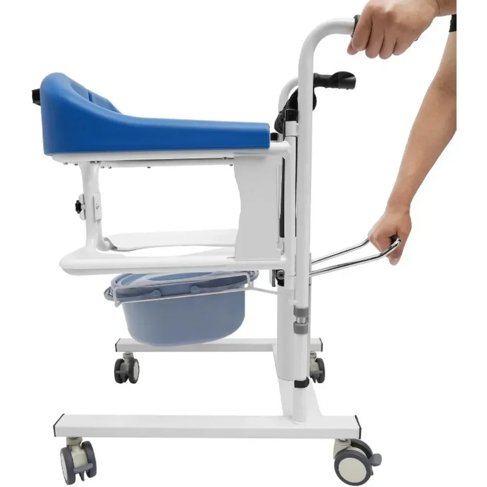 Elderly Shower Chair with Wheels Elderly Transfer Chair Portable Elderly Toilet Chair Lift Chair for Patient Transfers 5