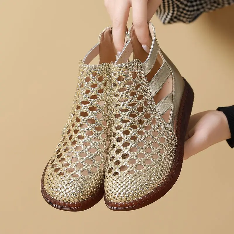 Sandals Women Summer Round Toe Thick Sole Hollow Out Sandals for Women Orthopedic Sandals Comfort Woman Zapatos De Mujer 3