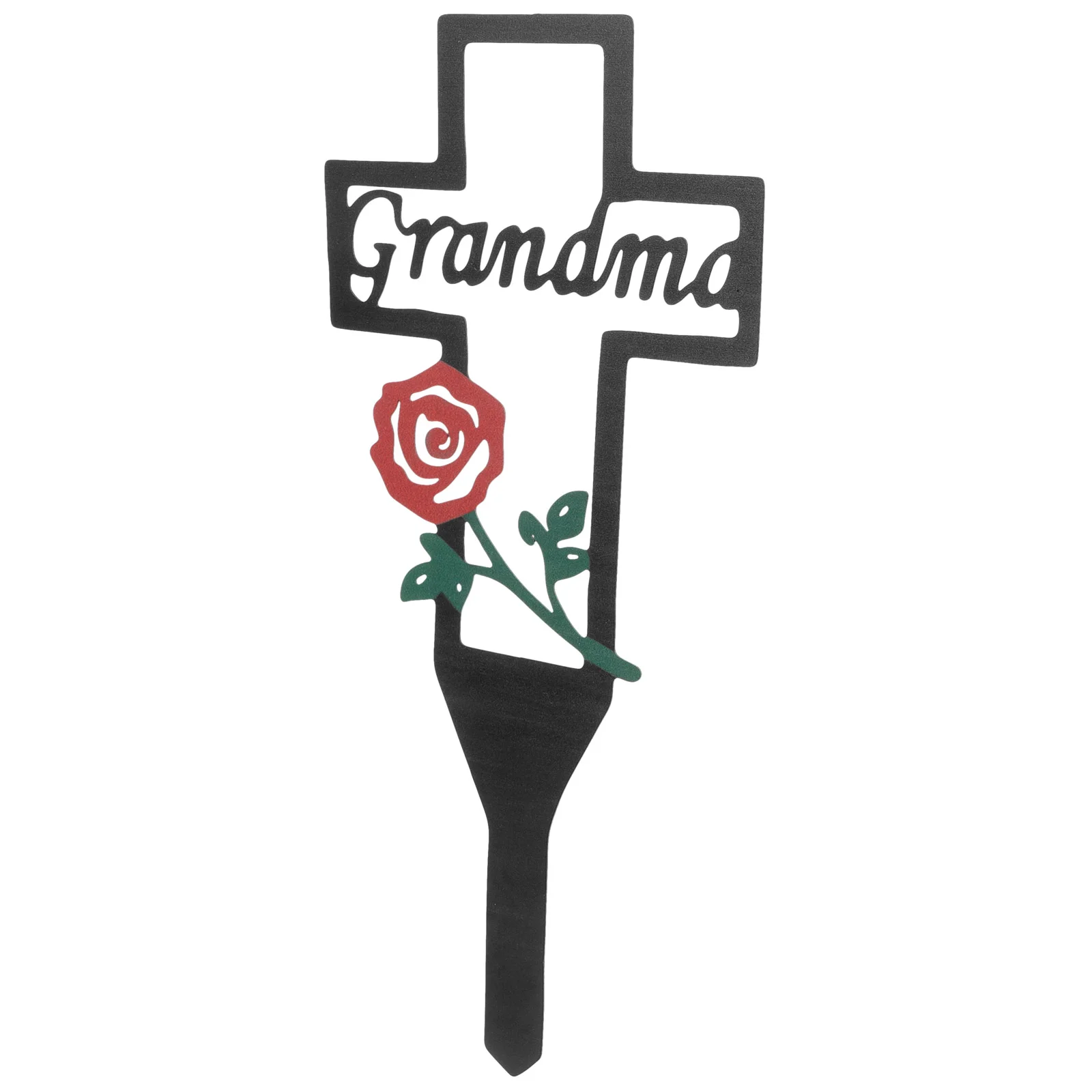 

Memorial Grave Markers Tombstone Metal Sympathy Rose Plaques Garden Yard Signs Cemetery Decorations Grandma Memorial