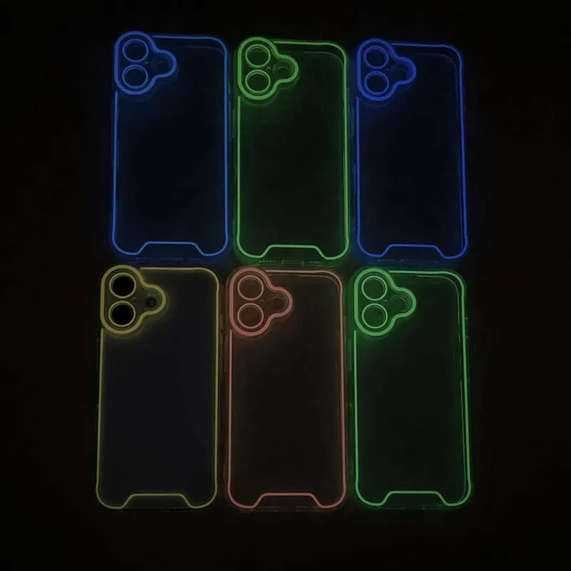 Coque lumineuse en silicone pour iPhone 16, compatible modèles 16pro, 14, 11, 12, 13, 14 Pro Max, 15 Pro, XR, XS Max_voghion.com