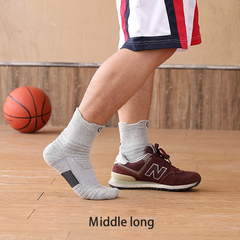 3 Pairs Sport Running Socks Men Women Cotton Socks Shock Absorption Moisture Wicking