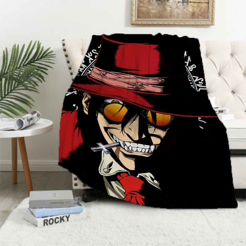 Anime Hellsing Microfiber Bedding Fluffy Soft Blankets & Throws Nap Blanket Sofa Winter Knee Warm Fleece Decorative Luxury Thick 2