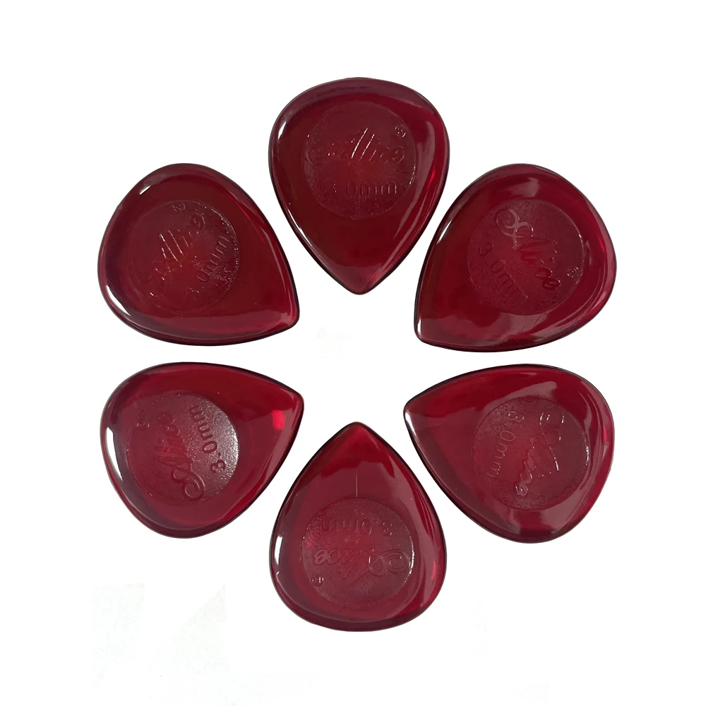 Red X-Heavy 3mm Teardrop Waterdrop Guitar Picks Plectrums Electric Guitar Jazz 50pcs