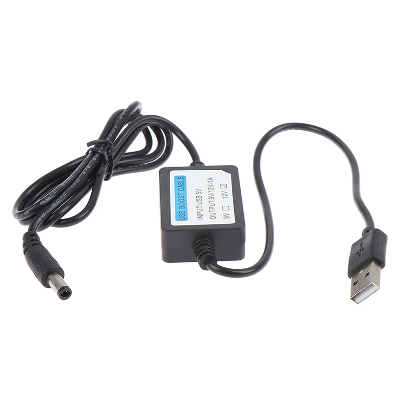 1개 USB 충전 전원 부스트 케이블 DC 2.1x5.5mm 5V에서 DC 9V/12V 1A 스텝업 케이블'