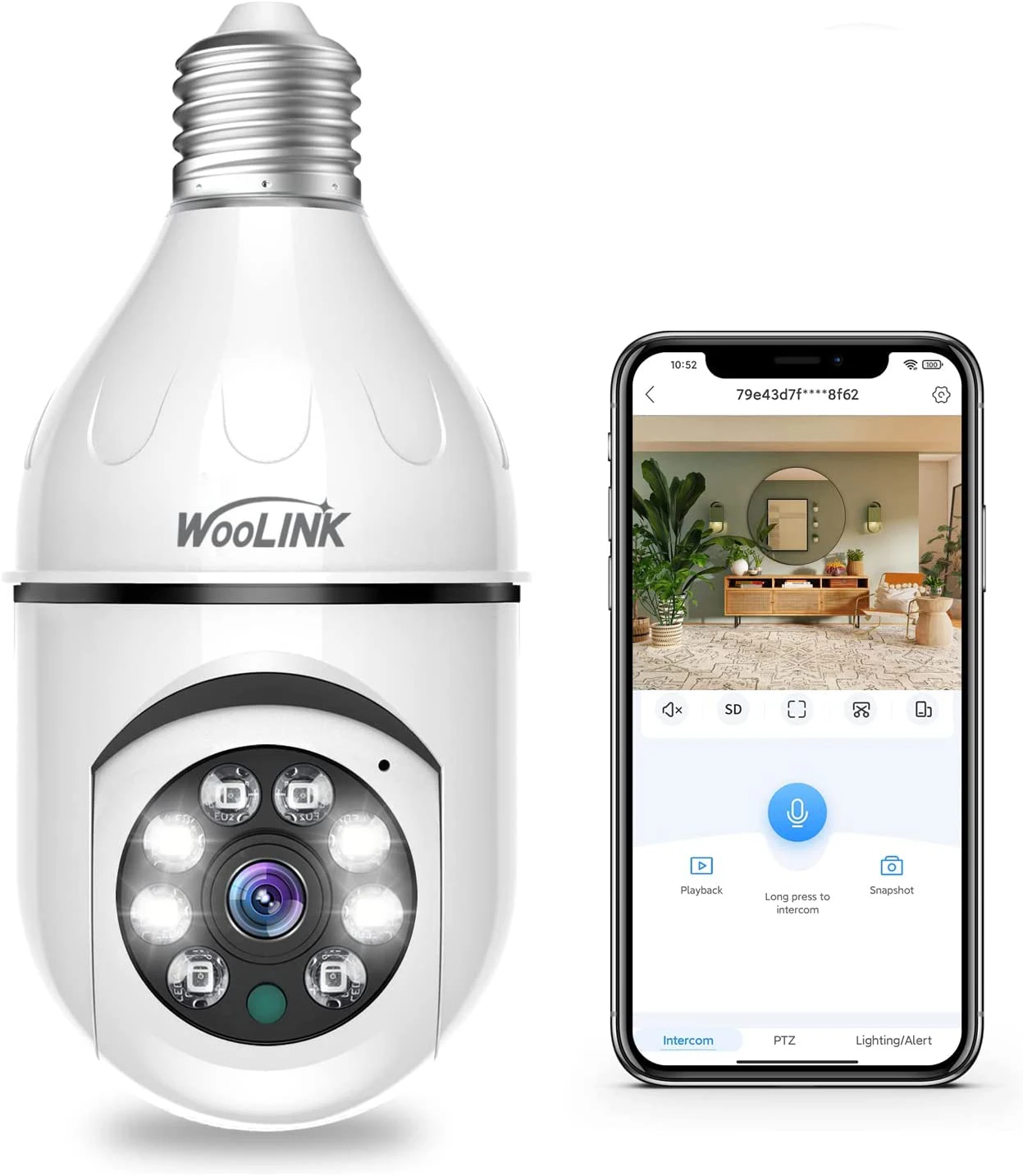 XVIM Smart Home E27 Bulb Wifi Surveillance Camera 1080P Night