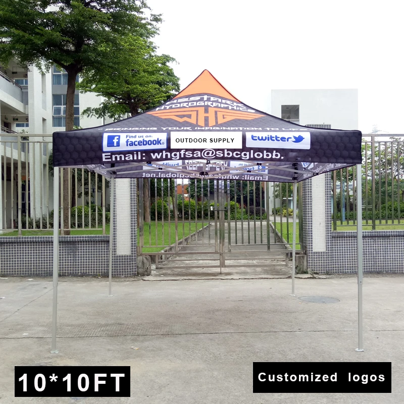 

10*10FT Logo Printing Event Tent Customized Advertising Sun Tent 3*3M Aluminum Bracket Shelters Outdoor Promotion Folding Tent