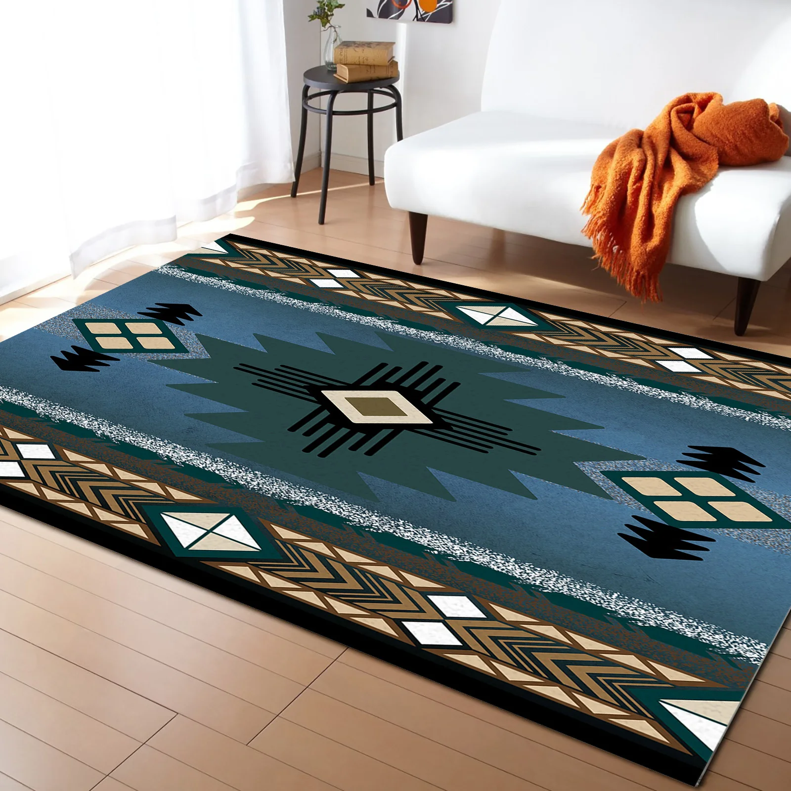 SouthwestIndigenousPeopleLivingRoomCarpetCoffeeTableFloorMat