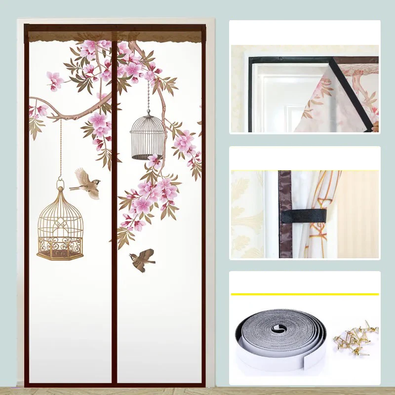 Magnetic Screen Door Curtain, Automatic Closing Mesh, Anti Mosquito, Semi Opaque, Privacy, Air Conditioning, Summer, 1Pc